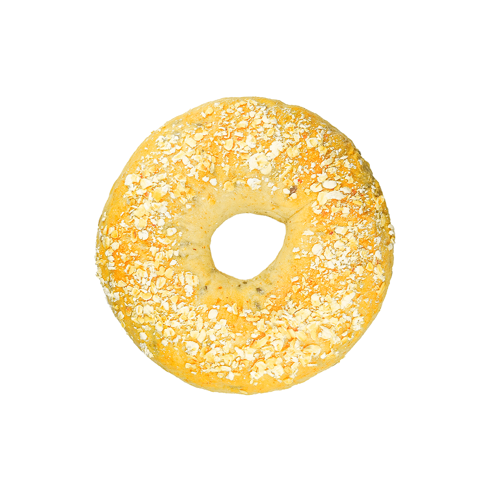 Alacsony zsírtartalmú teljes kiőrlésű zab lenmagbagel
